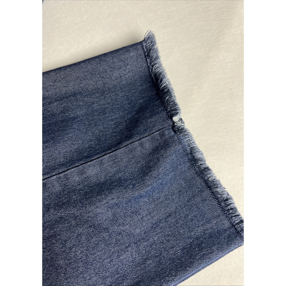 Ruby Rd. Women's Ankle Pants Size 24W Key Items Tencel Frayed Hem Dark Blue B40 - Picture 7 of 16